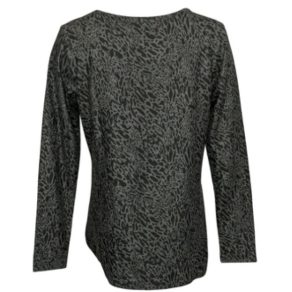 Max & Mia Twist Top Long Sleeve Side Women's Tunic Leopard Black/Gray Sz Small - Picture 4 of 10